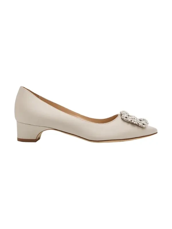 25mm Hangisibar Satin Crystal Buckle Pumps 25mm Hangisibar Satin Crystal Buckle Pumps
