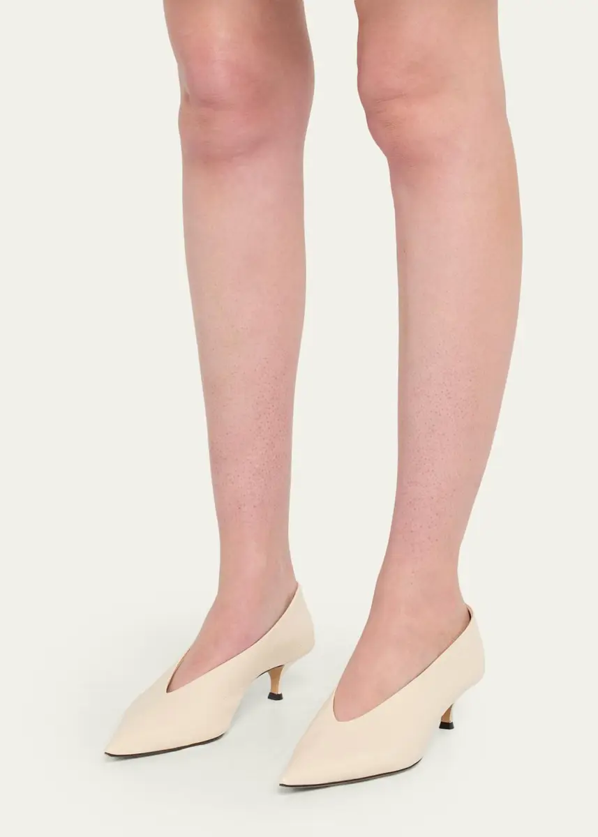 Le Monde Béryl 50mm Babouche Leather Kitten-Heel Pumps | Thumbnail 2 Le Monde Béryl 50mm Babouche Leather Kitten-Heel Pumps | Thumbnail 2
