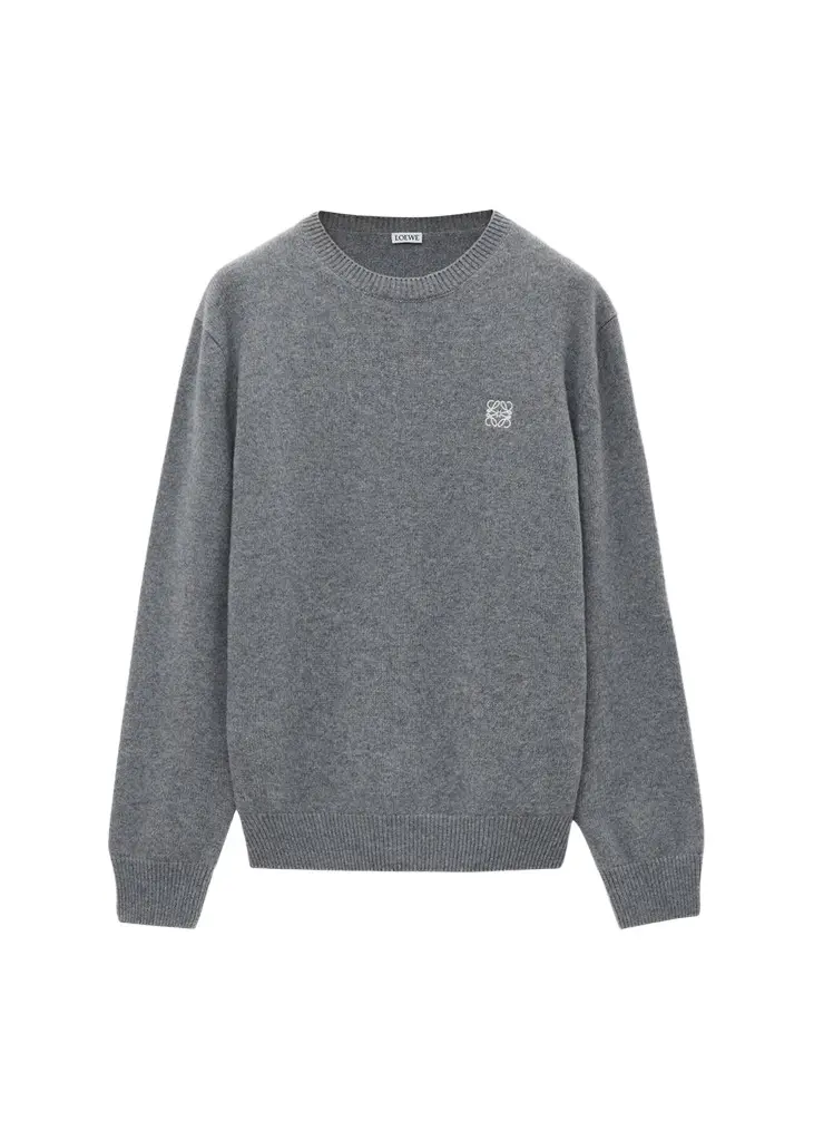 Loewe Men's Wool Mini-Anagram Crewneck Sweater | Image 1 Loewe Men's Wool Mini-Anagram Crewneck Sweater | Image 1