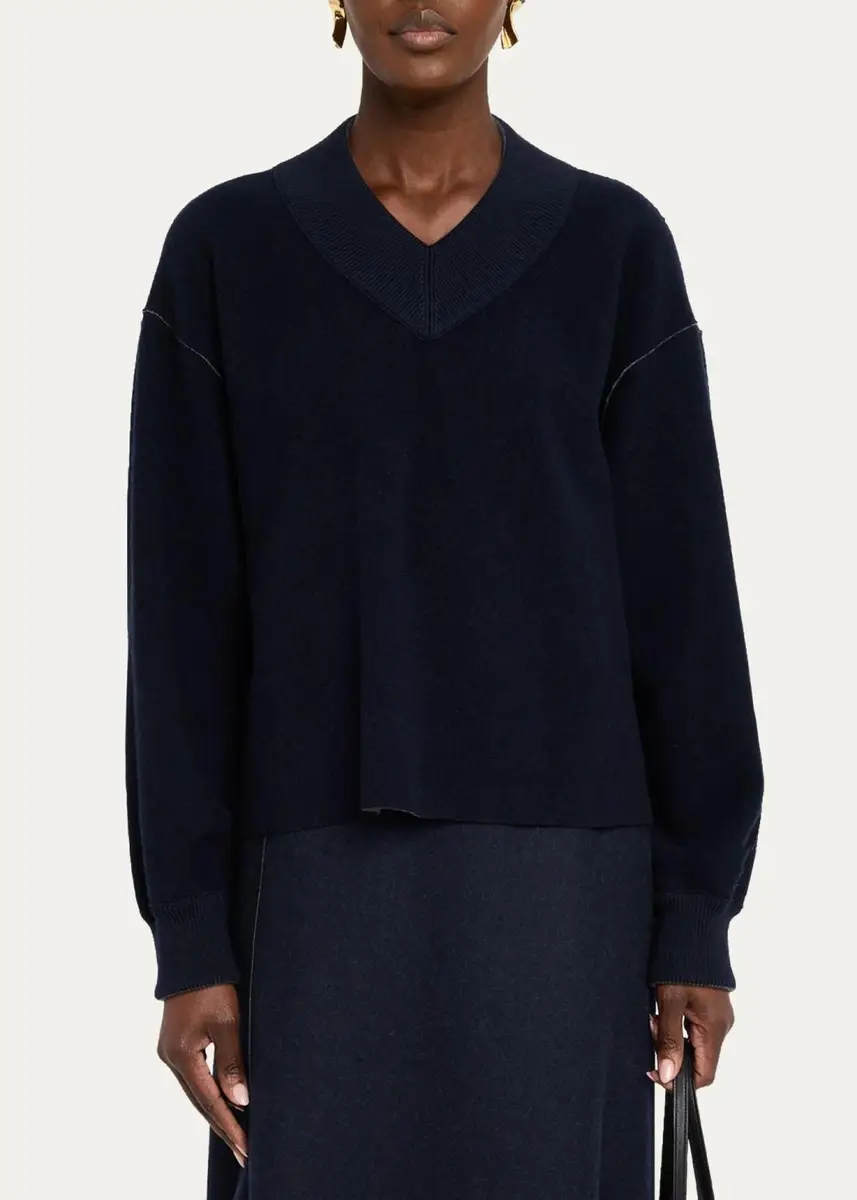 Lafayette 148 New York V-Neck Reversible Knit Sweater | Thumbnail 4 Lafayette 148 New York V-Neck Reversible Knit Sweater | Thumbnail 4