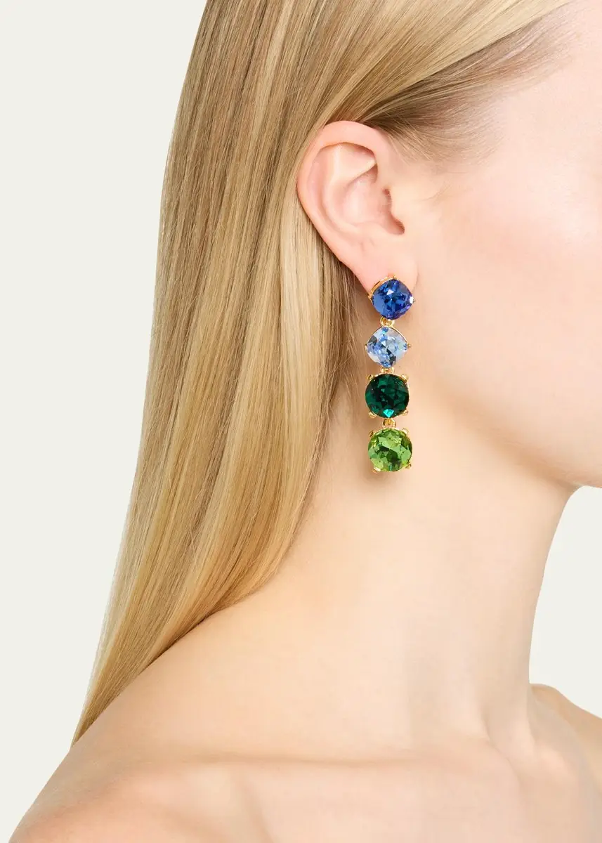Oscar de la Renta Rhinestone Gallery Drop Earrings | Thumbnail 2