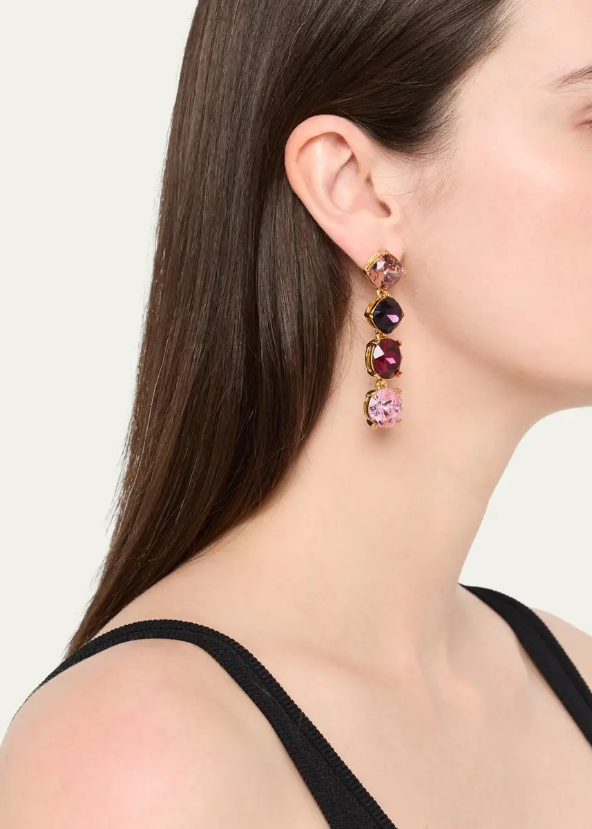 Oscar de la Renta Rhinestone Gallery Drop Earrings | Thumbnail 6