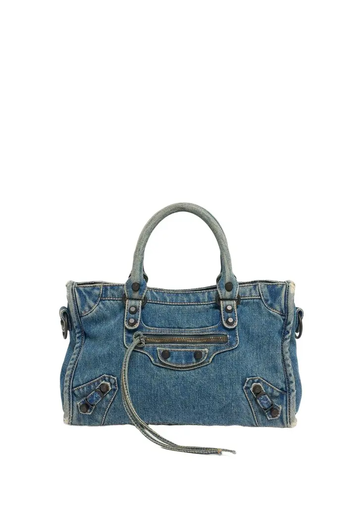 Balenciaga Le City Small Denim Tote Bag | Image 1 Balenciaga Le City Small Denim Tote Bag | Image 1