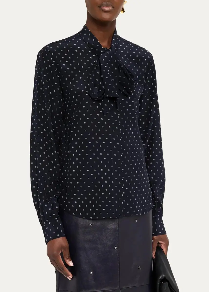 Lafayette 148 New York Polka Dot Silk Crepe De Chine Blouse | Thumbnail 4 Lafayette 148 New York Polka Dot Silk Crepe De Chine Blouse | Thumbnail 4