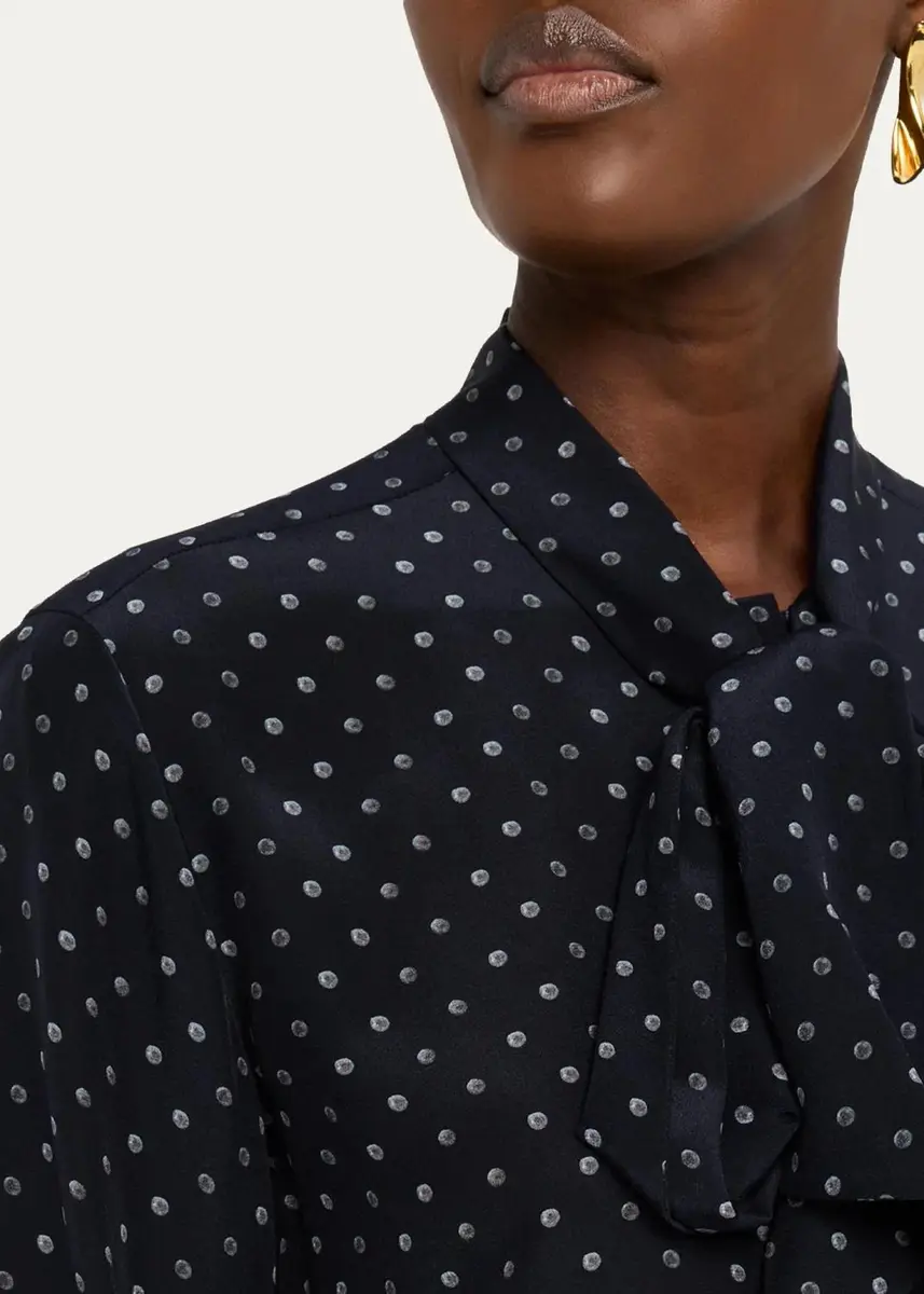 Lafayette 148 New York Polka Dot Silk Crepe De Chine Blouse | Thumbnail 5 Lafayette 148 New York Polka Dot Silk Crepe De Chine Blouse | Thumbnail 5