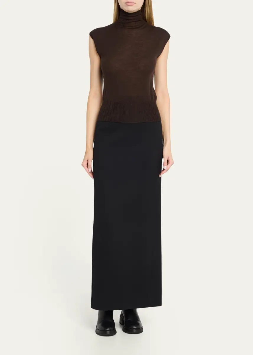 Rick Owens Turtleneck Fine Wool Knit Tank Top | Thumbnail 2