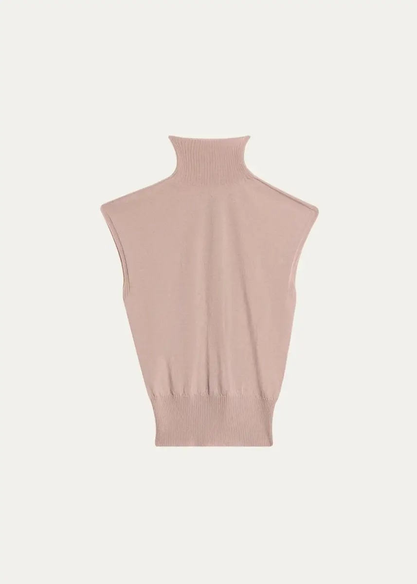 Rick Owens Turtleneck Fine Wool Knit Tank Top | Thumbnail 6