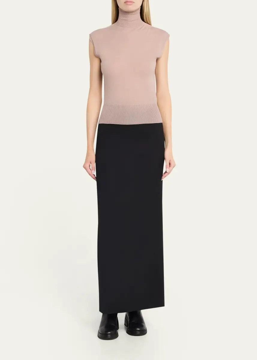 Rick Owens Turtleneck Fine Wool Knit Tank Top | Thumbnail 7