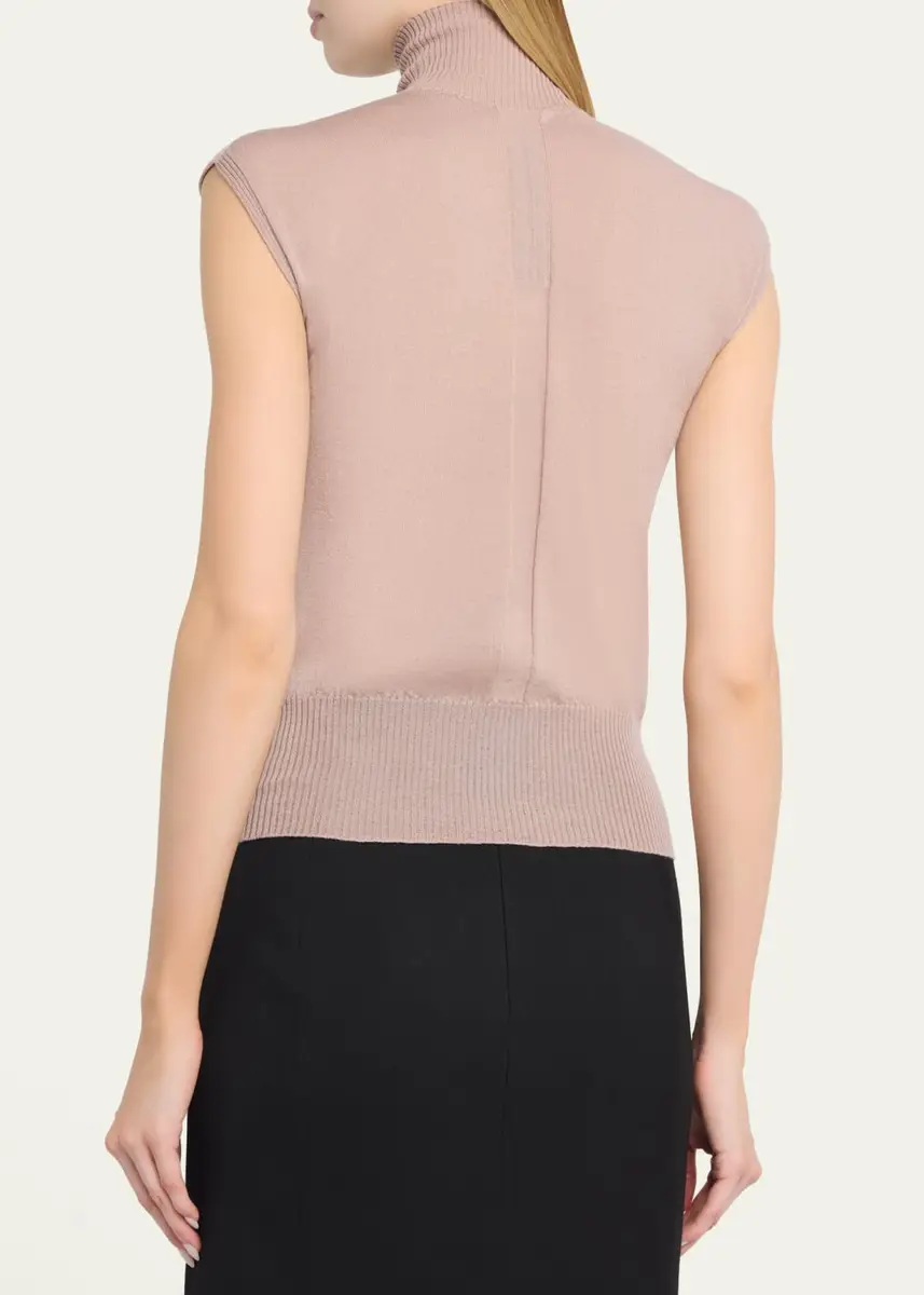 Rick Owens Turtleneck Fine Wool Knit Tank Top | Thumbnail 8