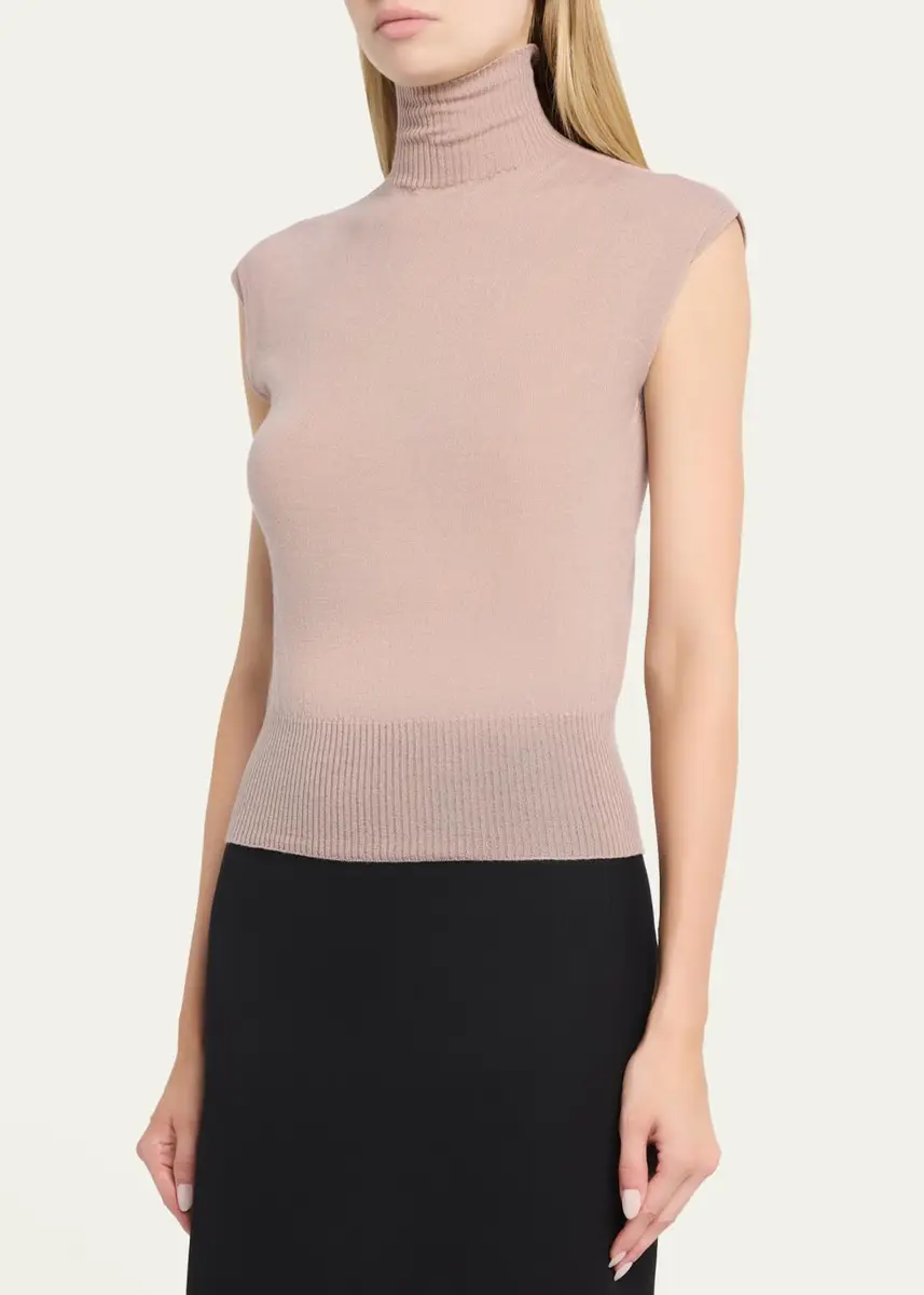 Rick Owens Turtleneck Fine Wool Knit Tank Top | Thumbnail 9