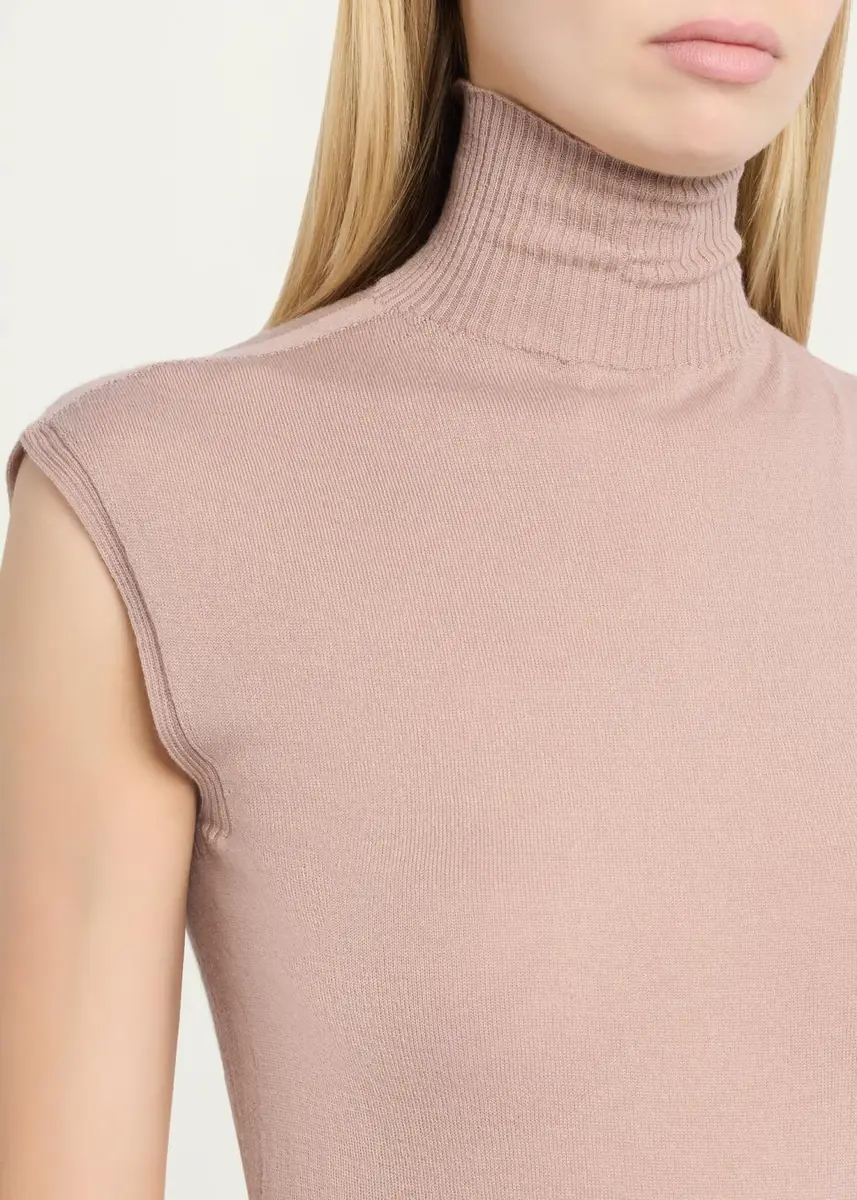 Rick Owens Turtleneck Fine Wool Knit Tank Top | Thumbnail 10