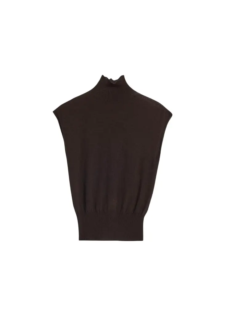 Rick Owens Turtleneck Fine Wool Knit Tank Top | Image 1 Rick Owens Turtleneck Fine Wool Knit Tank Top | Image 1