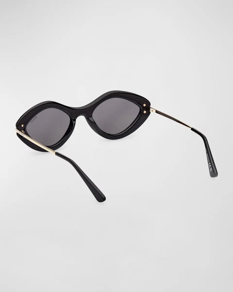 PUCCI Logo Acetate & Metal Oval Sunglasses | Thumbnail 2 PUCCI Logo Acetate & Metal Oval Sunglasses | Thumbnail 2