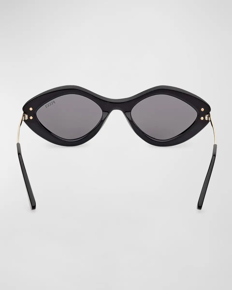 PUCCI Logo Acetate & Metal Oval Sunglasses | Thumbnail 5 PUCCI Logo Acetate & Metal Oval Sunglasses | Thumbnail 5