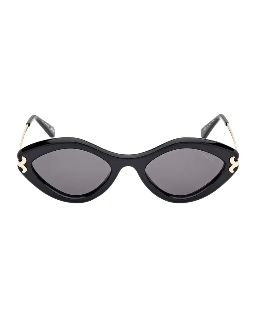 Pucci Logo Acetate & Metal Oval Sunglasses | Image 1 Pucci Logo Acetate & Metal Oval Sunglasses | Image 1