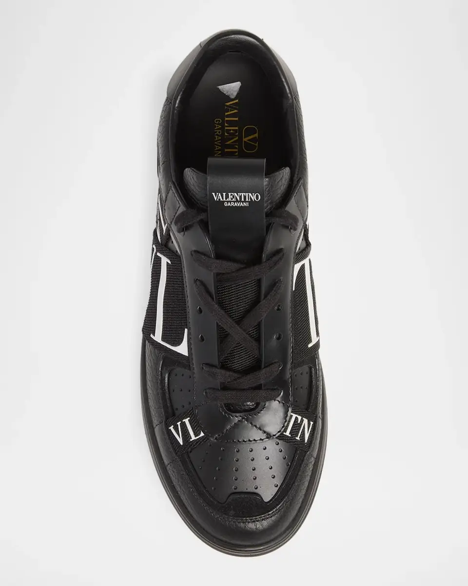 Valentino Garavani Men's VL7N Logo-Web Leather Sneakers | Thumbnail 5 Valentino Garavani Men's VL7N Logo-Web Leather Sneakers | Thumbnail 5