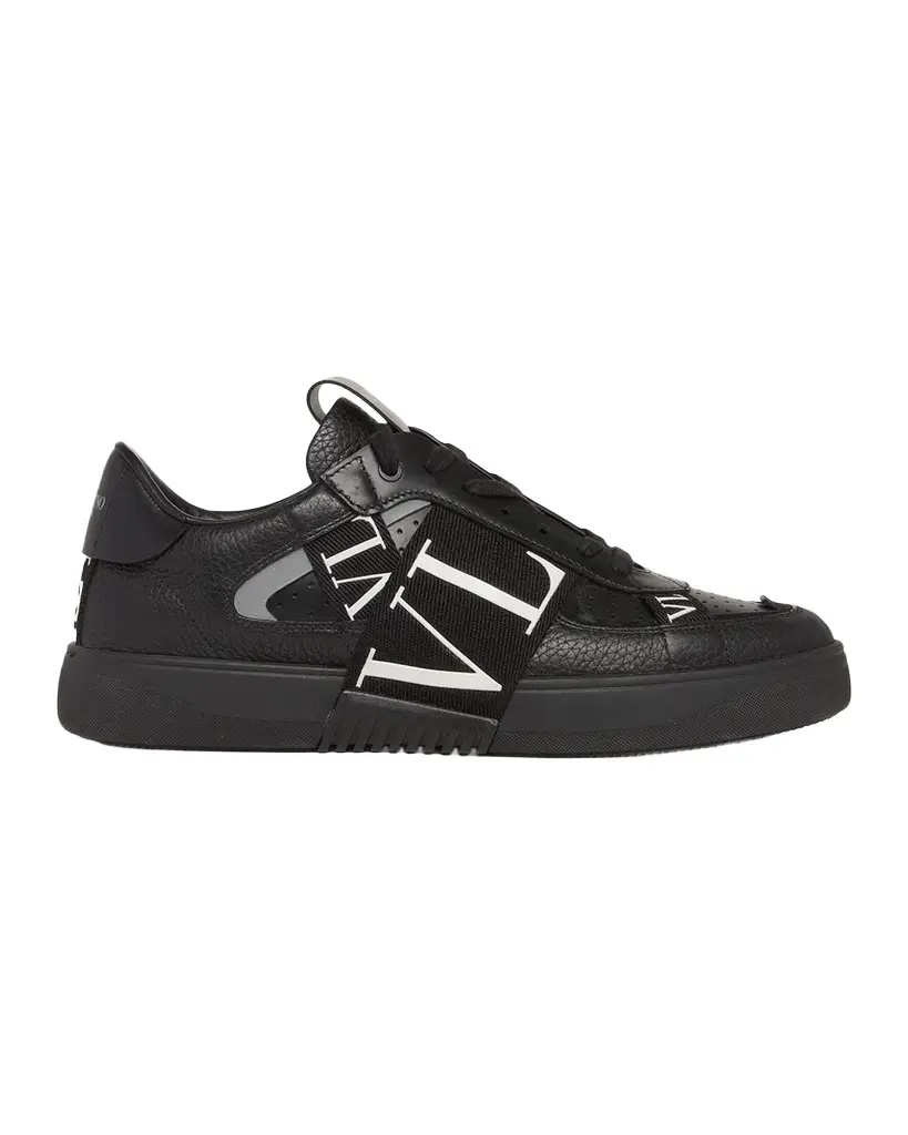 Valentino Garavani Men's VL7N Logo-Web Leather Sneakers | Image 1 Valentino Garavani Men's VL7N Logo-Web Leather Sneakers | Image 1