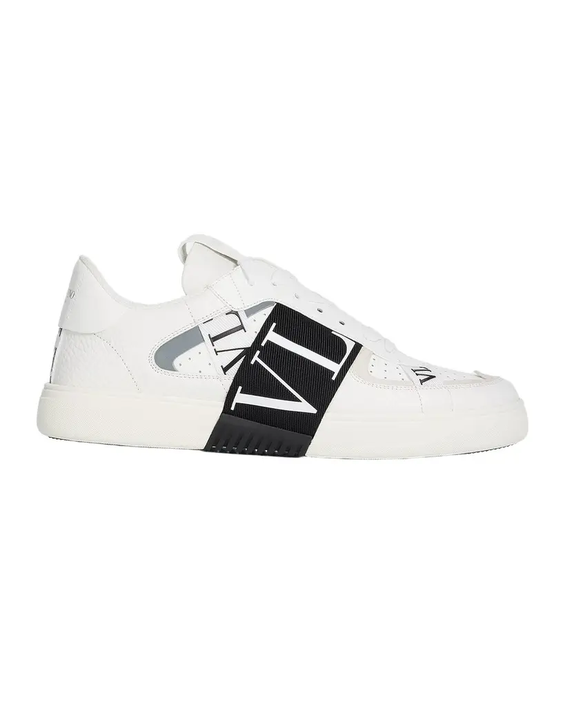 Valentino Garavani Men's VL7N Logo-Web Leather Sneakers | Image 1 Valentino Garavani Men's VL7N Logo-Web Leather Sneakers | Image 1