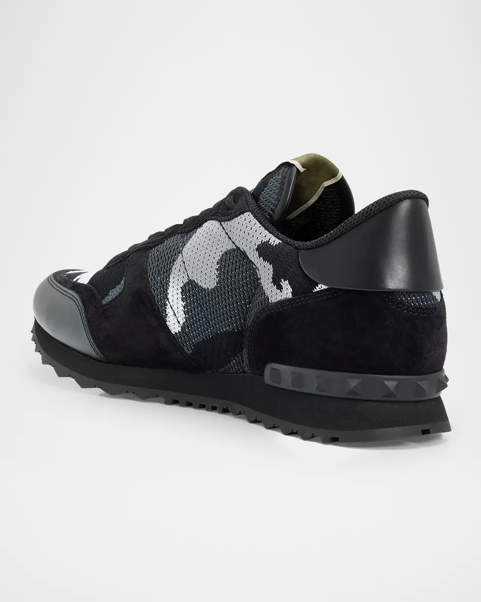 Valentino Garavani Men's Rockrunner Mesh Camouflage Sneakers | Thumbnail 4