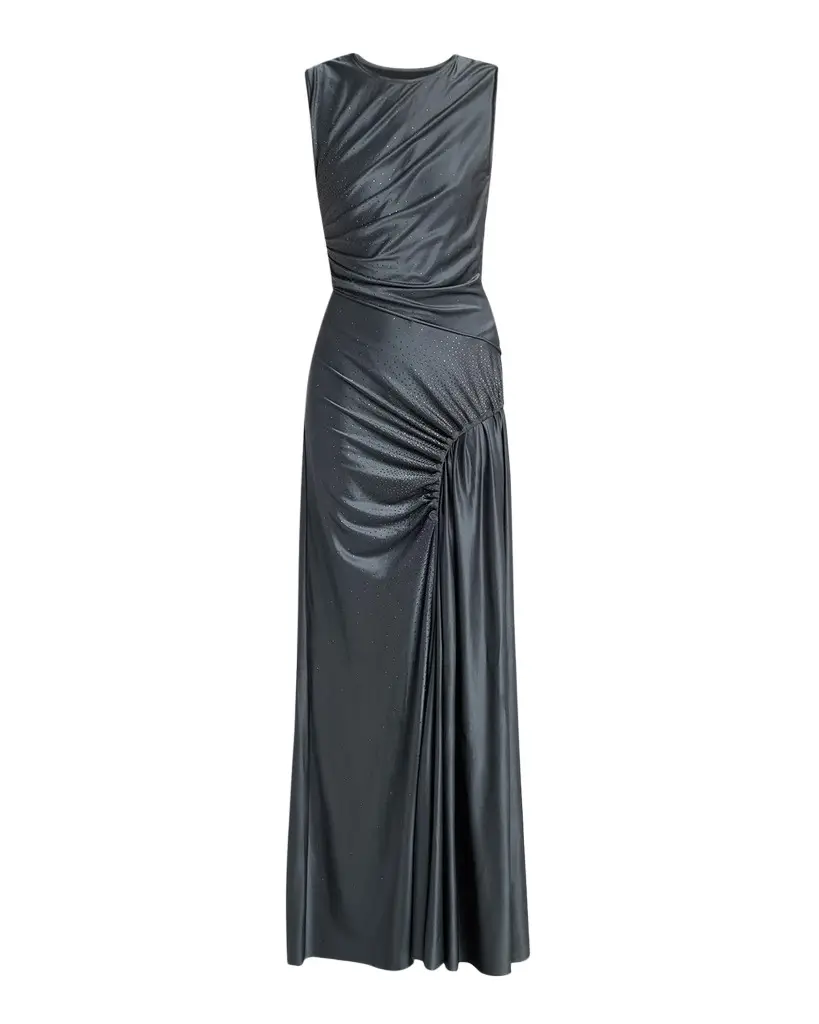 Giorgio Armani Embellished Ruched Long Sleeveless Dress | Image 1 Giorgio Armani Embellished Ruched Long Sleeveless Dress | Image 1