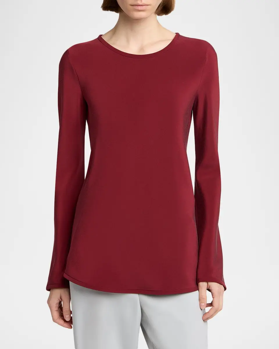 Giorgio Armani Long-Sleeve Silk Stretch Shirt | Thumbnail 4 Giorgio Armani Long-Sleeve Silk Stretch Shirt | Thumbnail 4