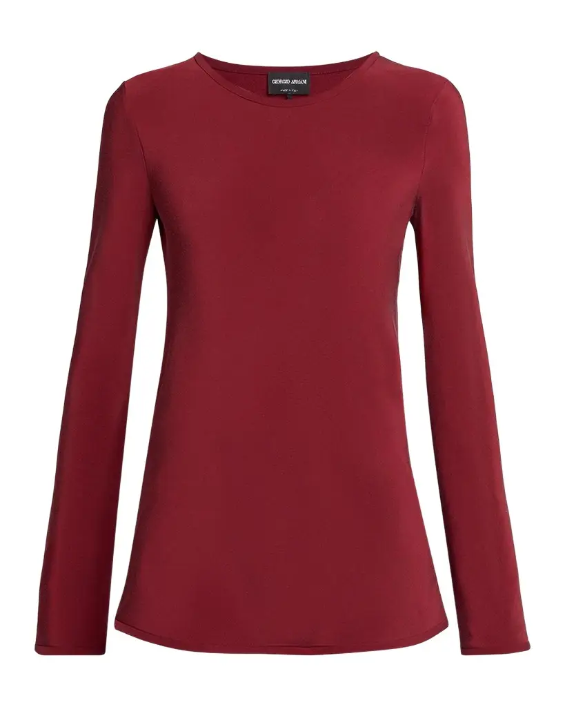 Giorgio Armani Long-Sleeve Silk Stretch Shirt | Image 1 Giorgio Armani Long-Sleeve Silk Stretch Shirt | Image 1