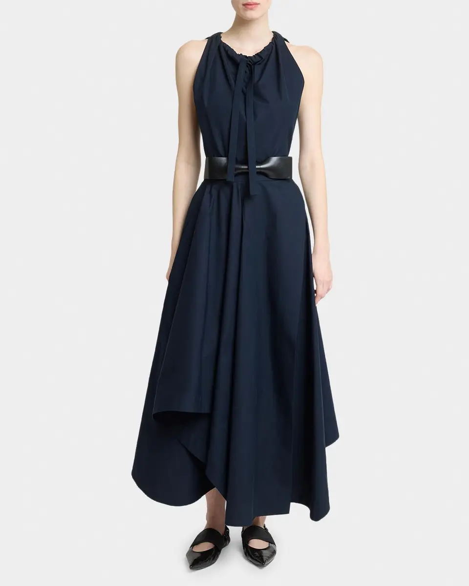 Givenchy Asymmetric Cotton Poplin Sleeveless Midi Dress | Thumbnail 2