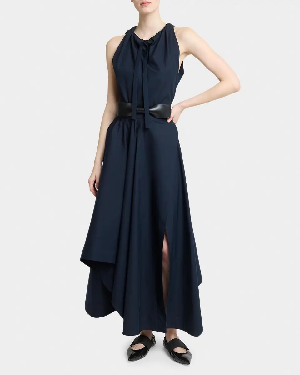 Givenchy Asymmetric Cotton Poplin Sleeveless Midi Dress | Thumbnail 4