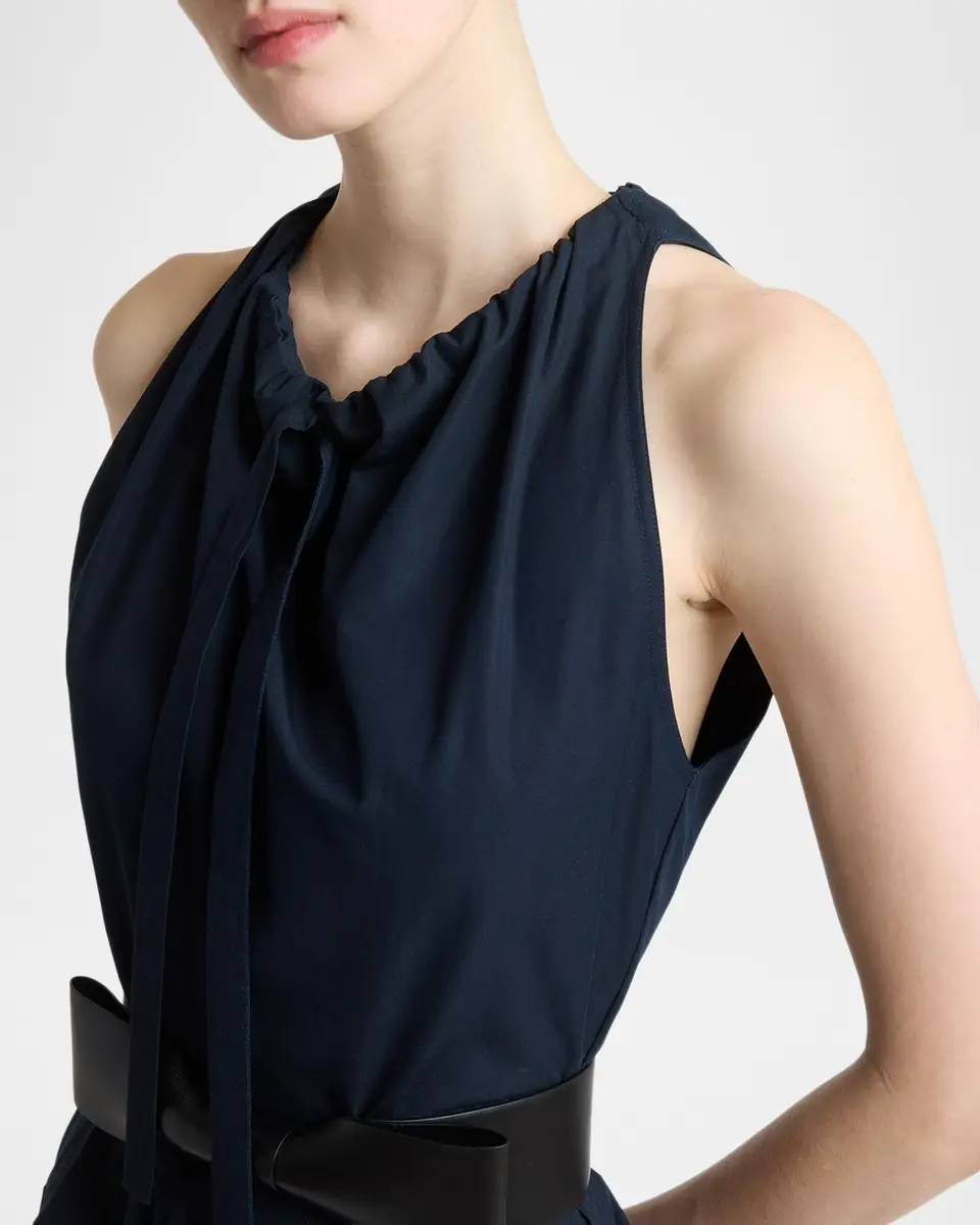 Givenchy Asymmetric Cotton Poplin Sleeveless Midi Dress | Thumbnail 5