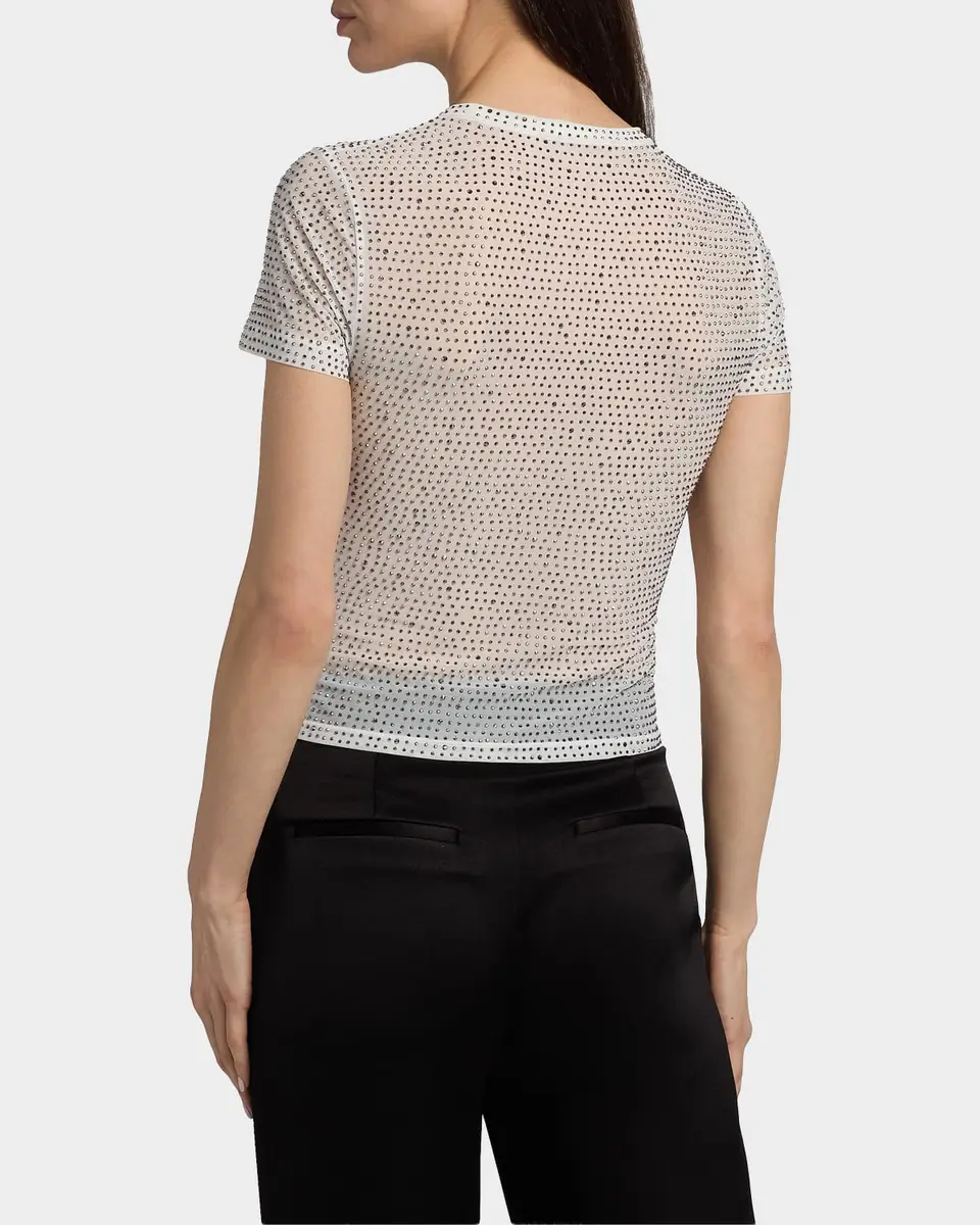 Alice + Olivia Tess Crystal-Embellished T-Shirt | Thumbnail 3