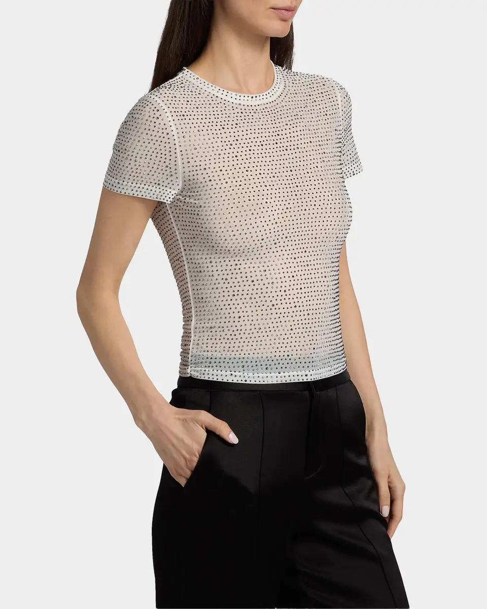 Alice + Olivia Tess Crystal-Embellished T-Shirt | Thumbnail 7