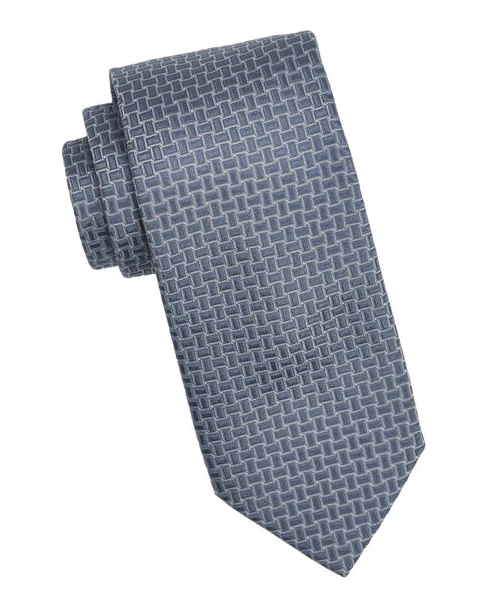 Canali Men's Basket-Weave Jacquard Silk Tie | Thumbnail 3