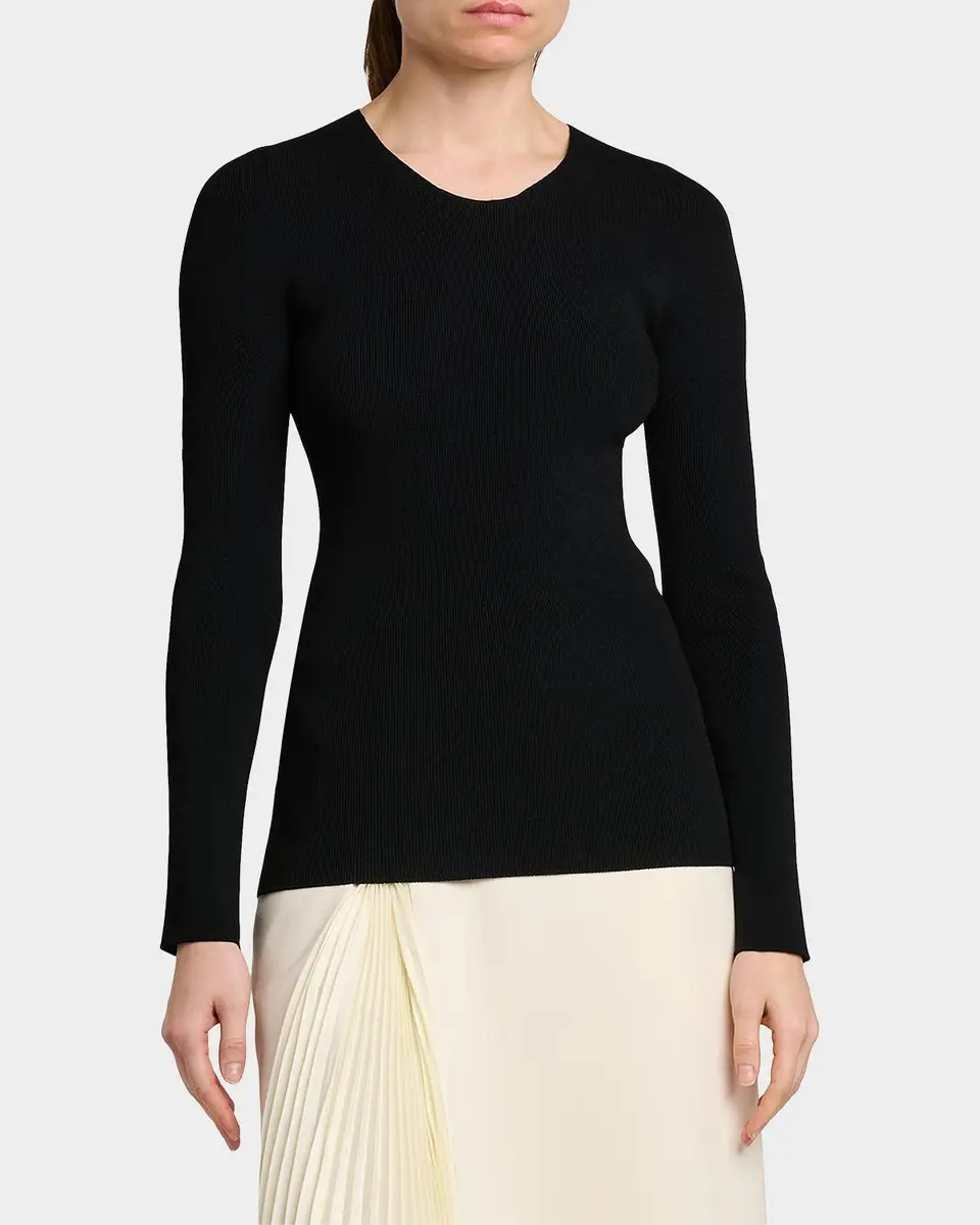 Jil Sander Rib-Knit Crewneck Sweater | Thumbnail 4 Jil Sander Rib-Knit Crewneck Sweater | Thumbnail 4