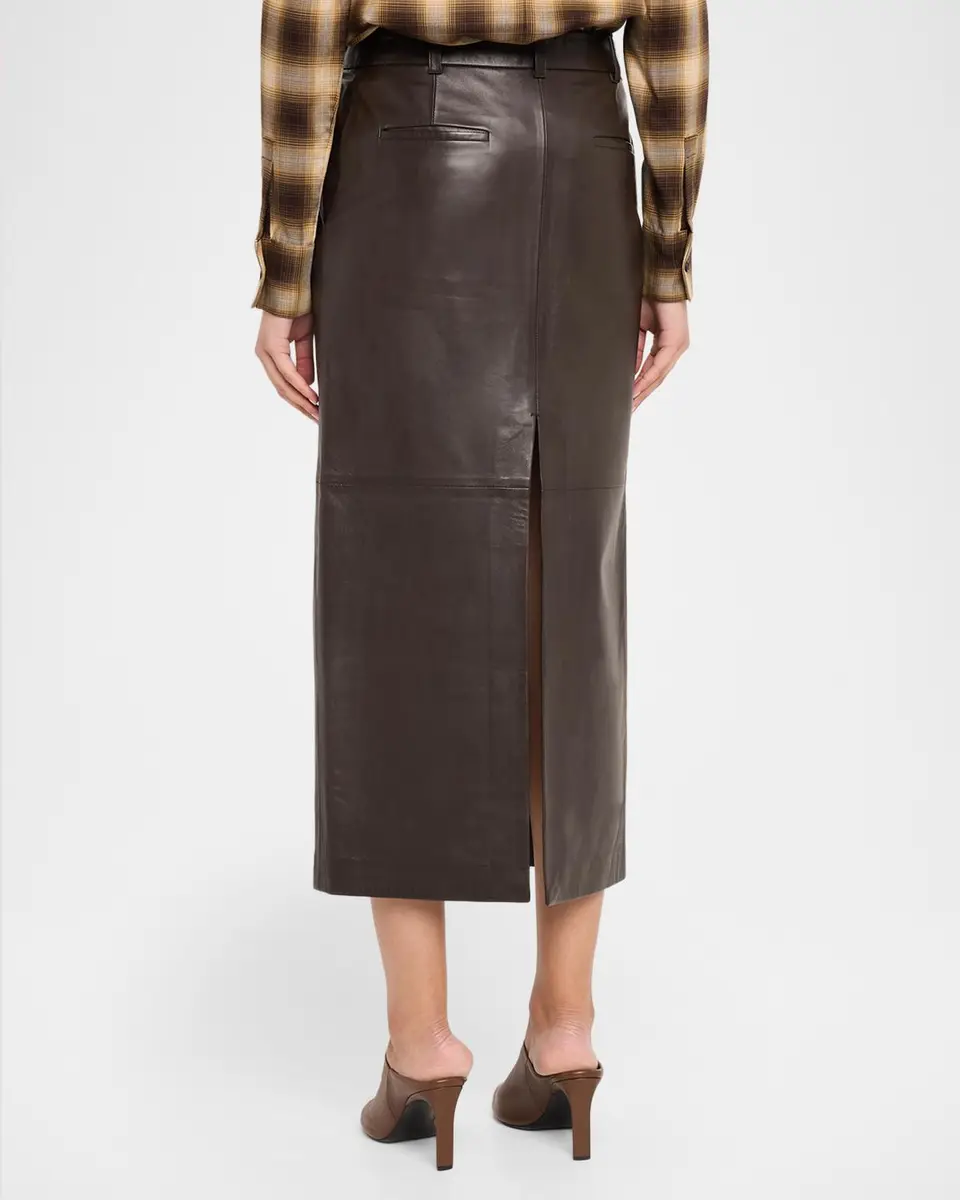 Co Double-Slit Leather Midi Pencil Skirt | Thumbnail 3 Co Double-Slit Leather Midi Pencil Skirt | Thumbnail 3