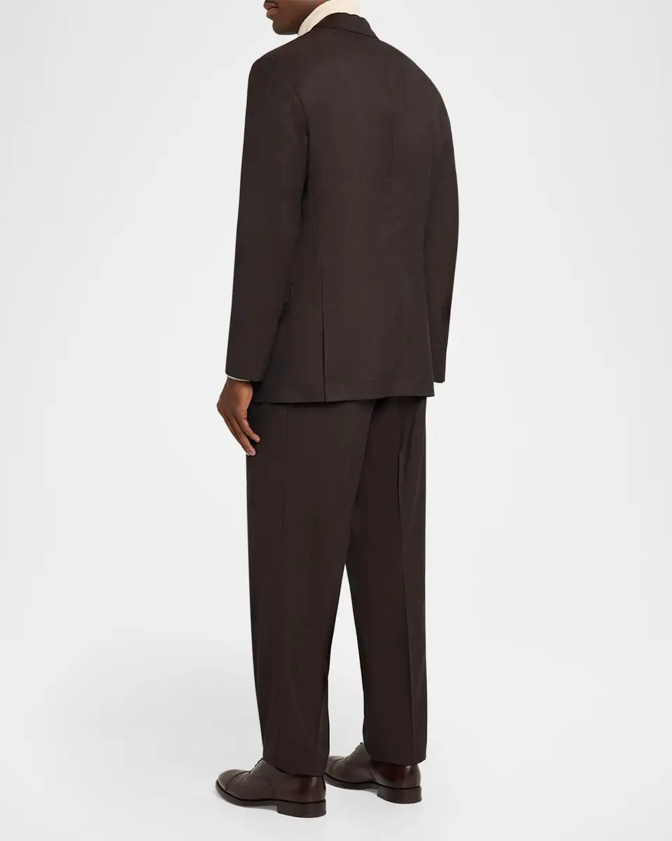 Brunello Cucinelli Men's Wool and Cashmere Chevron Double-Breasted Suit | Thumbnail 3 Brunello Cucinelli Men's Wool and Cashmere Chevron Double-Breasted Suit | Thumbnail 3