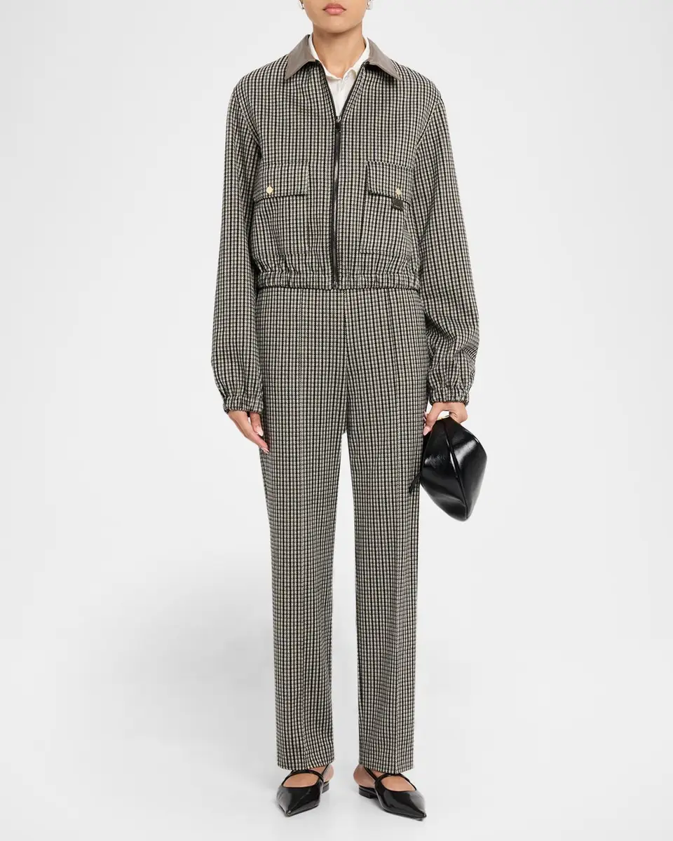 Fabiana Filippi Straight-Leg Houndstooth Jersey Pants | Thumbnail 2