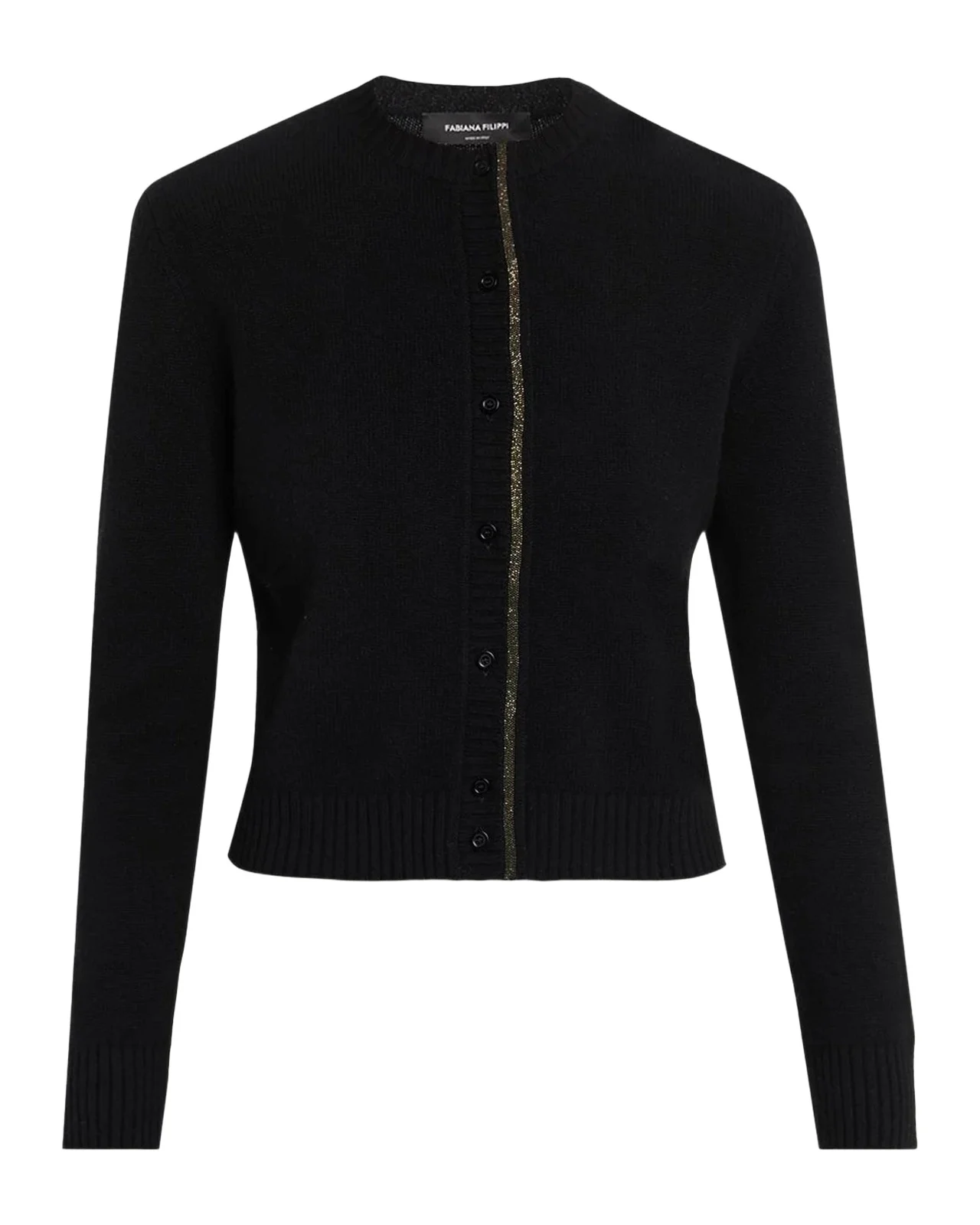 Shimmer-Trim Knit Cardigan Shimmer-Trim Knit Cardigan