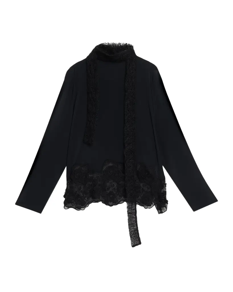 Fabiana Filippi Lace-Trim Crepe De Chine Blouse | Image 1 Fabiana Filippi Lace-Trim Crepe De Chine Blouse | Image 1
