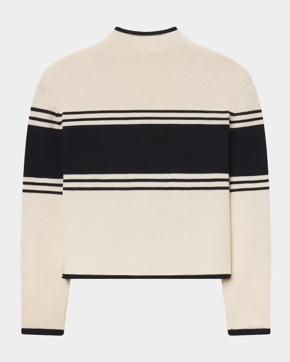 Frame x Sotheby's Embroidered Striped Cotton Sweater | Thumbnail 2 Frame x Sotheby's Embroidered Striped Cotton Sweater | Thumbnail 2