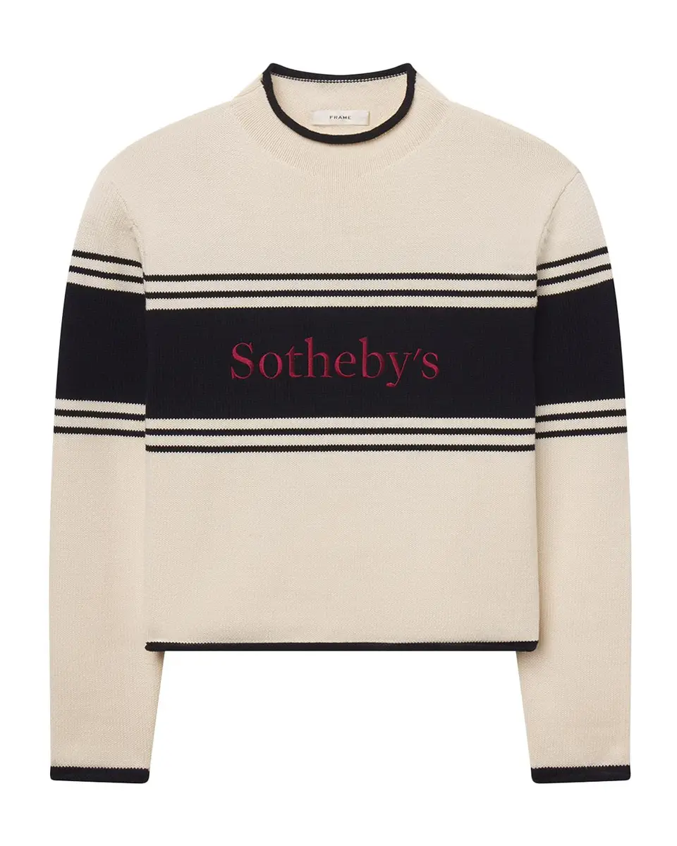 Frame x Sotheby's Embroidered Striped Cotton Sweater | Thumbnail 3 Frame x Sotheby's Embroidered Striped Cotton Sweater | Thumbnail 3