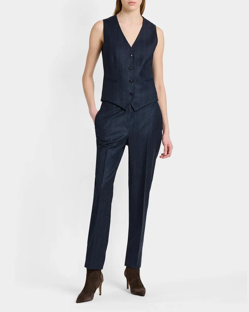 Kiton Pinstriped Stretch Wool Trousers | Thumbnail 2 Kiton Pinstriped Stretch Wool Trousers | Thumbnail 2