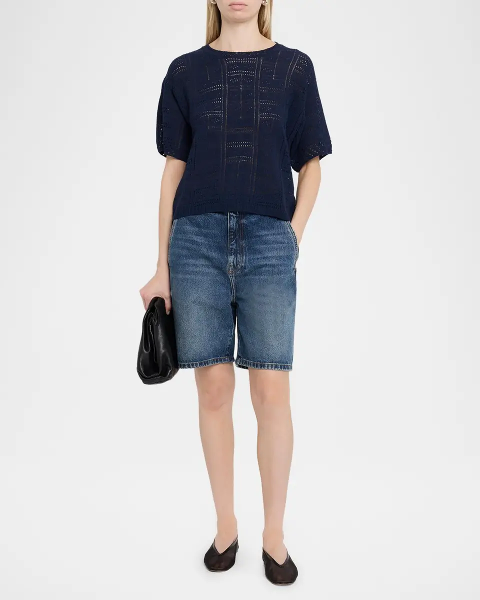 rag & bone Morgan Pointelle Stitch Cotton-Blend Sweater | Thumbnail 2 rag & bone Morgan Pointelle Stitch Cotton-Blend Sweater | Thumbnail 2