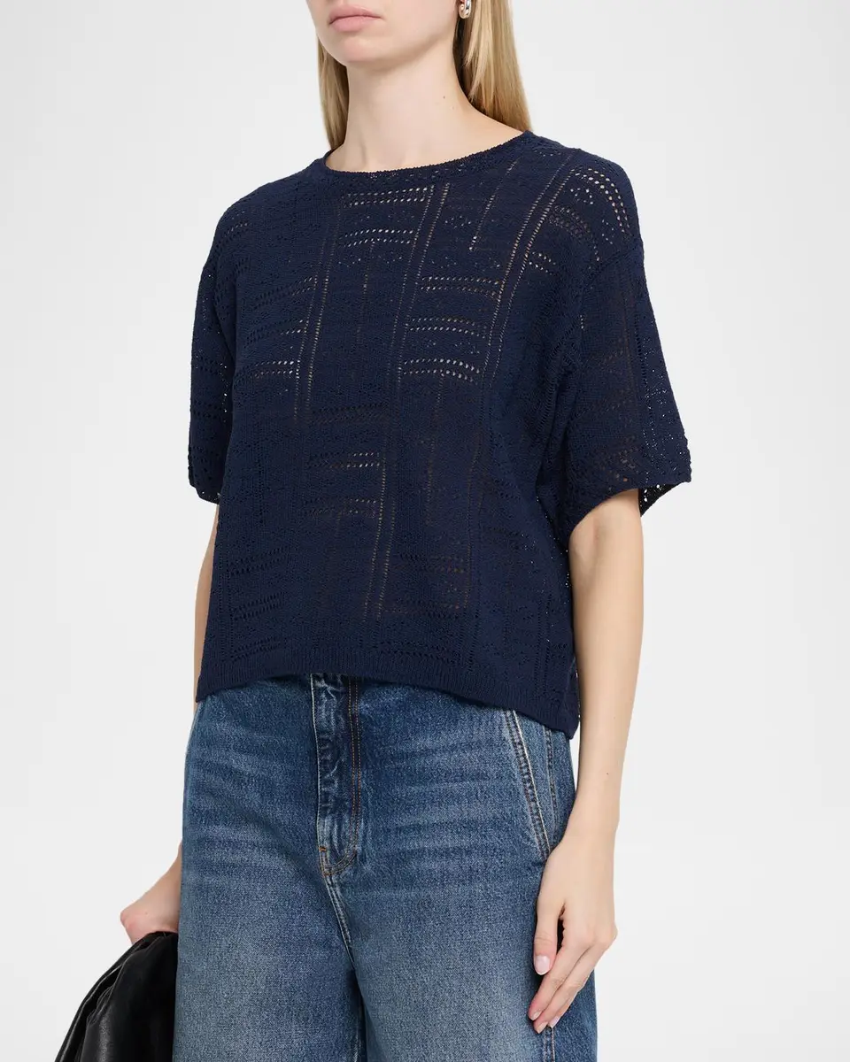rag & bone Morgan Pointelle Stitch Cotton-Blend Sweater | Thumbnail 4 rag & bone Morgan Pointelle Stitch Cotton-Blend Sweater | Thumbnail 4