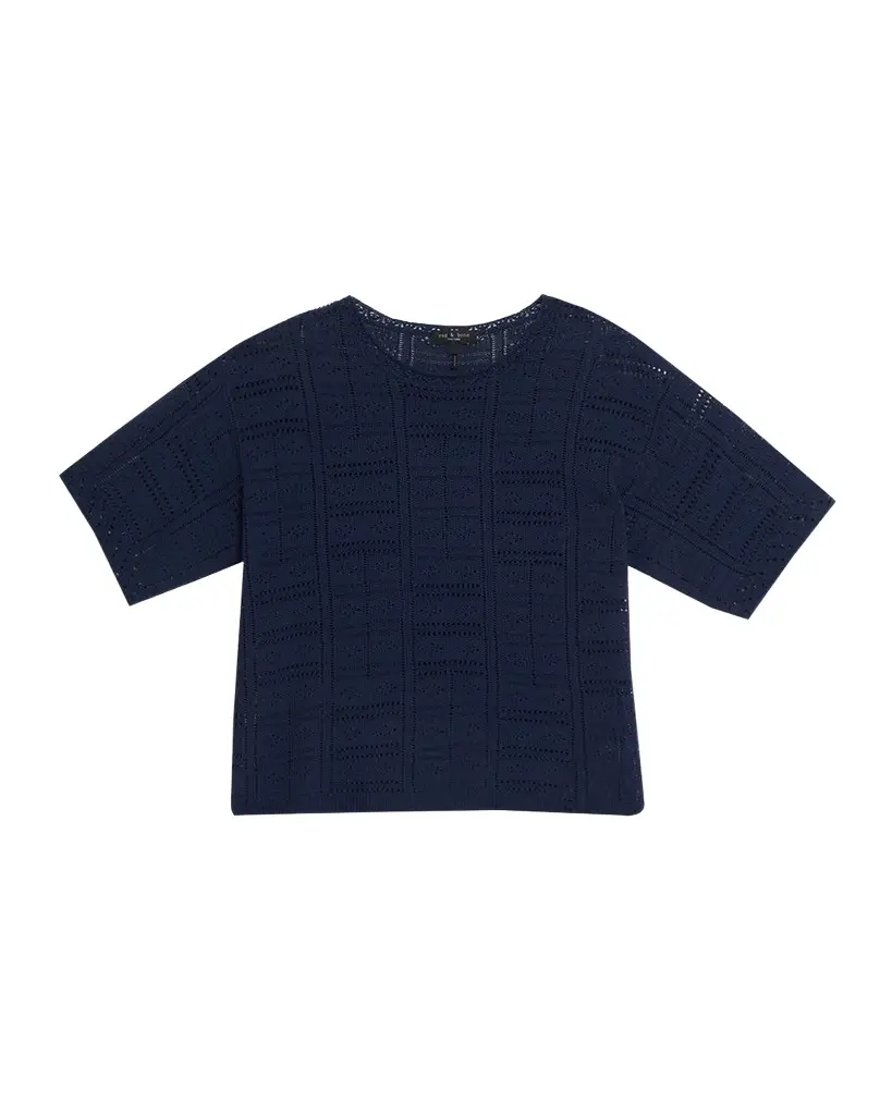 rag & bone Morgan Pointelle Stitch Cotton-Blend Sweater