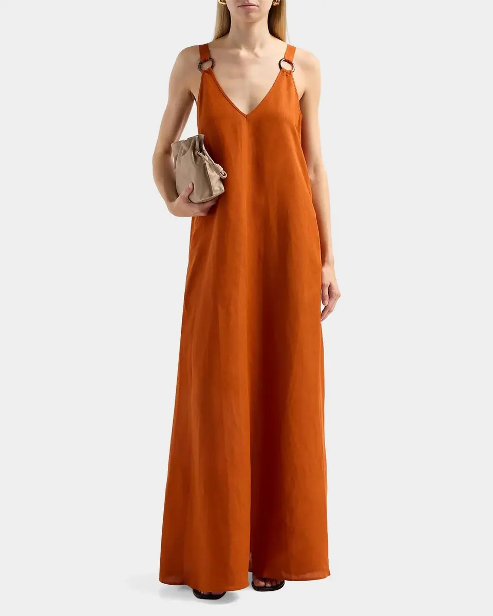 L'Agence Didi Linen-Blend Maxi Dress | Thumbnail 2 L'Agence Didi Linen-Blend Maxi Dress | Thumbnail 2