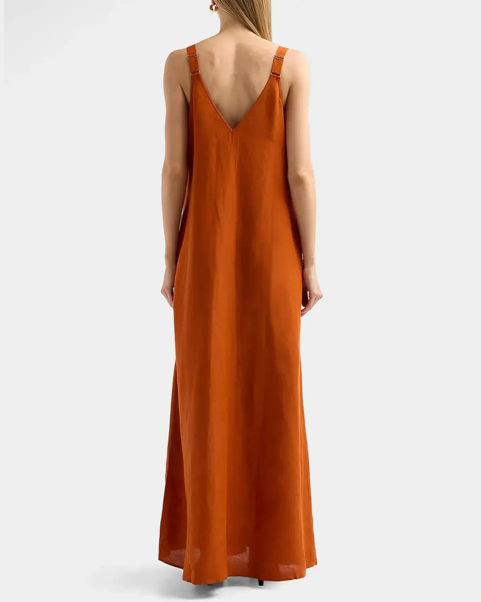 L'Agence Didi Linen-Blend Maxi Dress | Thumbnail 3 L'Agence Didi Linen-Blend Maxi Dress | Thumbnail 3