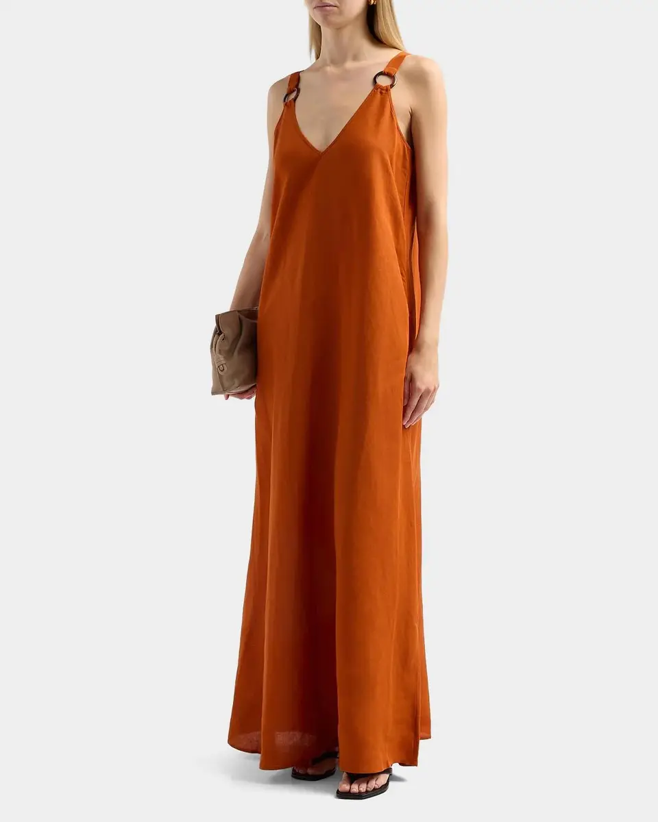 L'Agence Didi Linen-Blend Maxi Dress | Thumbnail 4 L'Agence Didi Linen-Blend Maxi Dress | Thumbnail 4