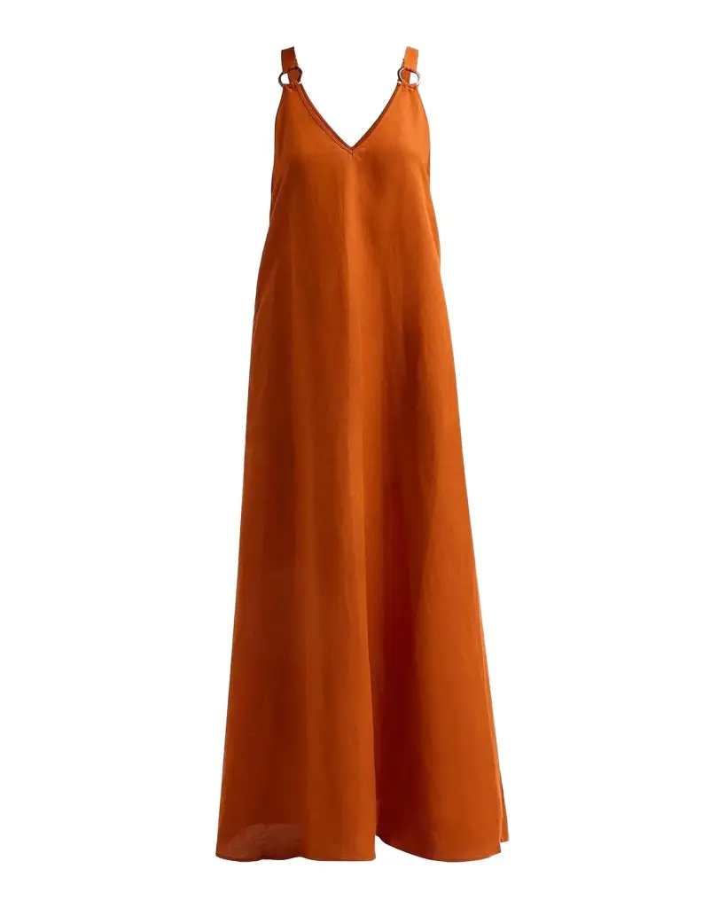 L'Agence Didi Linen-Blend Maxi Dress
