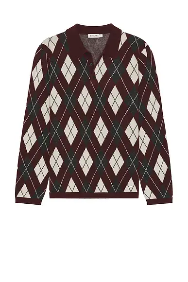 Simkhai Callum Cashmere Argyle Polo | Thumbnail 4 Simkhai Callum Cashmere Argyle Polo | Thumbnail 4