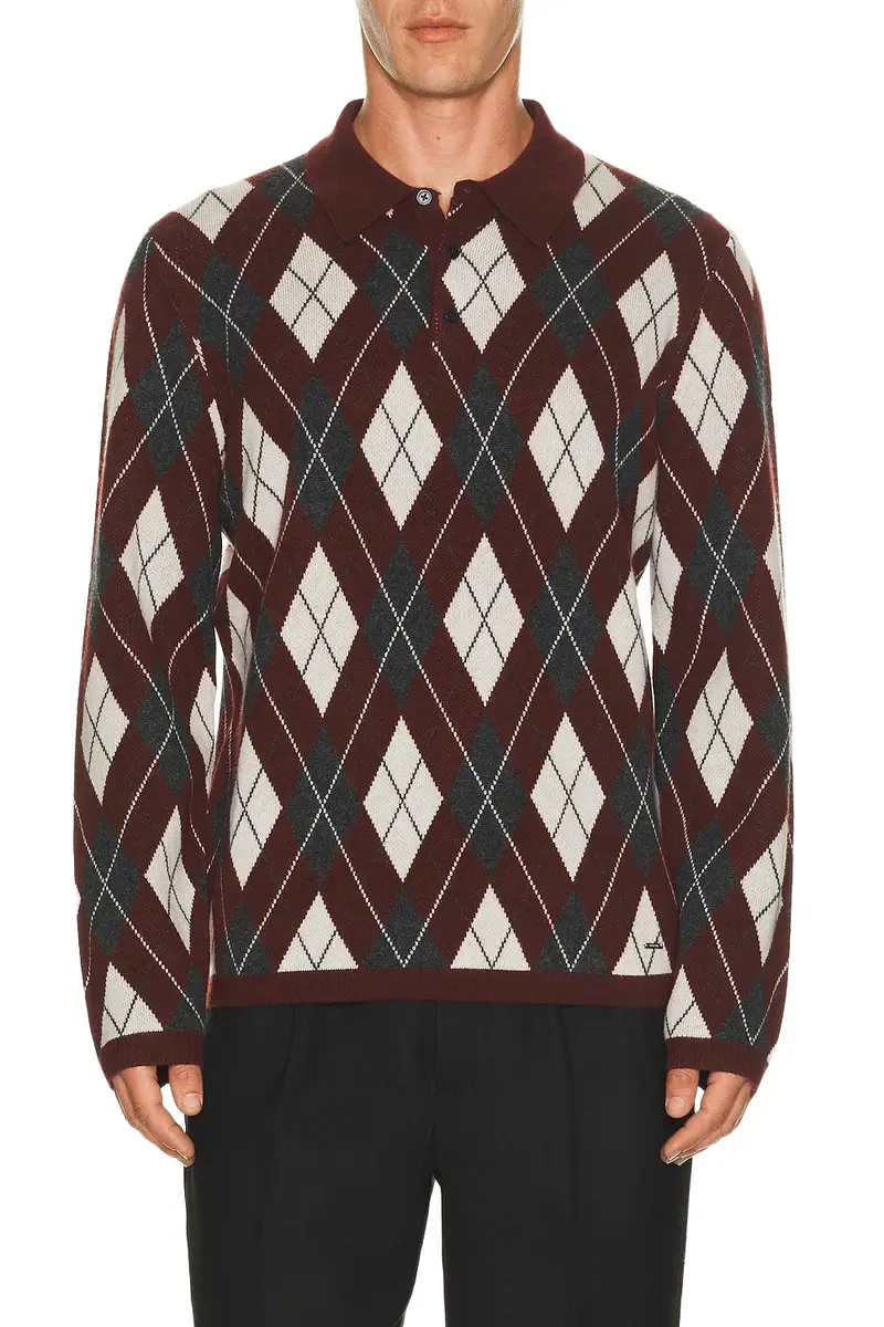 Callum Cashmere Argyle Polo Callum Cashmere Argyle Polo